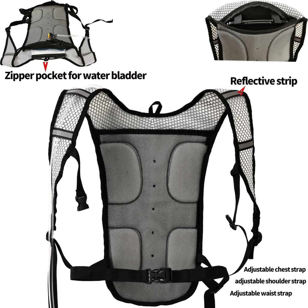2 Pack Hydration Pack with 2L Backpack Water Bladder - Great for Outdoor Sports of Running Hiking Camping Cycling Skiing