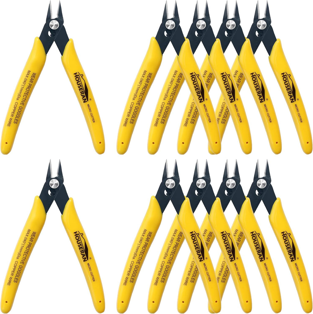 Flush Cutters 10 Pack, 5 Inch Micro Flush Cut Pliers