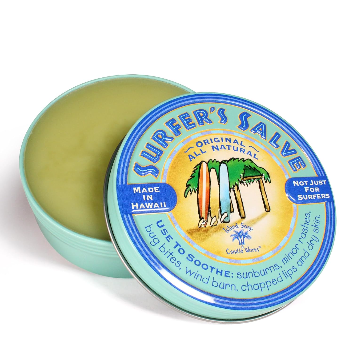 Island Soap & Candle Works Surfer’s Salve Stick – All Natural Outdoor Skin Recovery Balm – Anti Chafe Relief for Dry Skin, Sunburn, Windburn, Bug Bites & Chapped Lips – .5 Ounce – Handmade in Hawaii