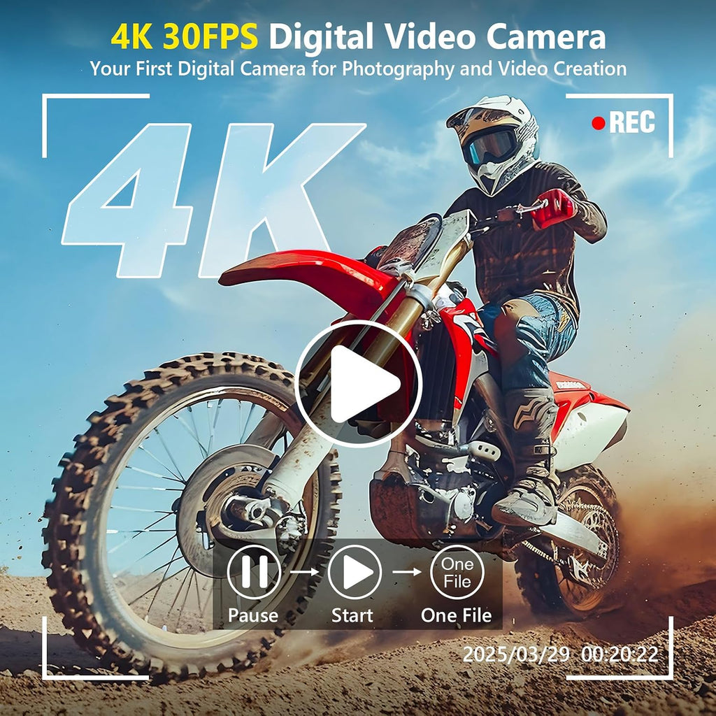 4K Digital Camera for Photography Autofocus, Upgraded 64MP WiFi Vlog Camera