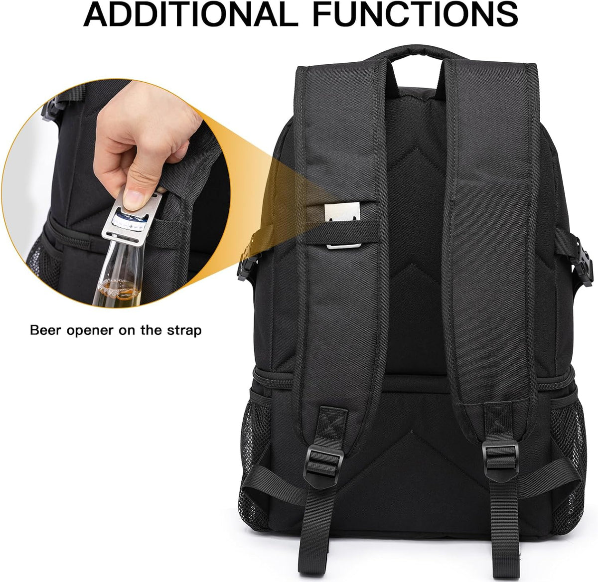 TUGUAN Dual Compartment Cooler Backpack Insulated 16Cans Lunch Box Backpack