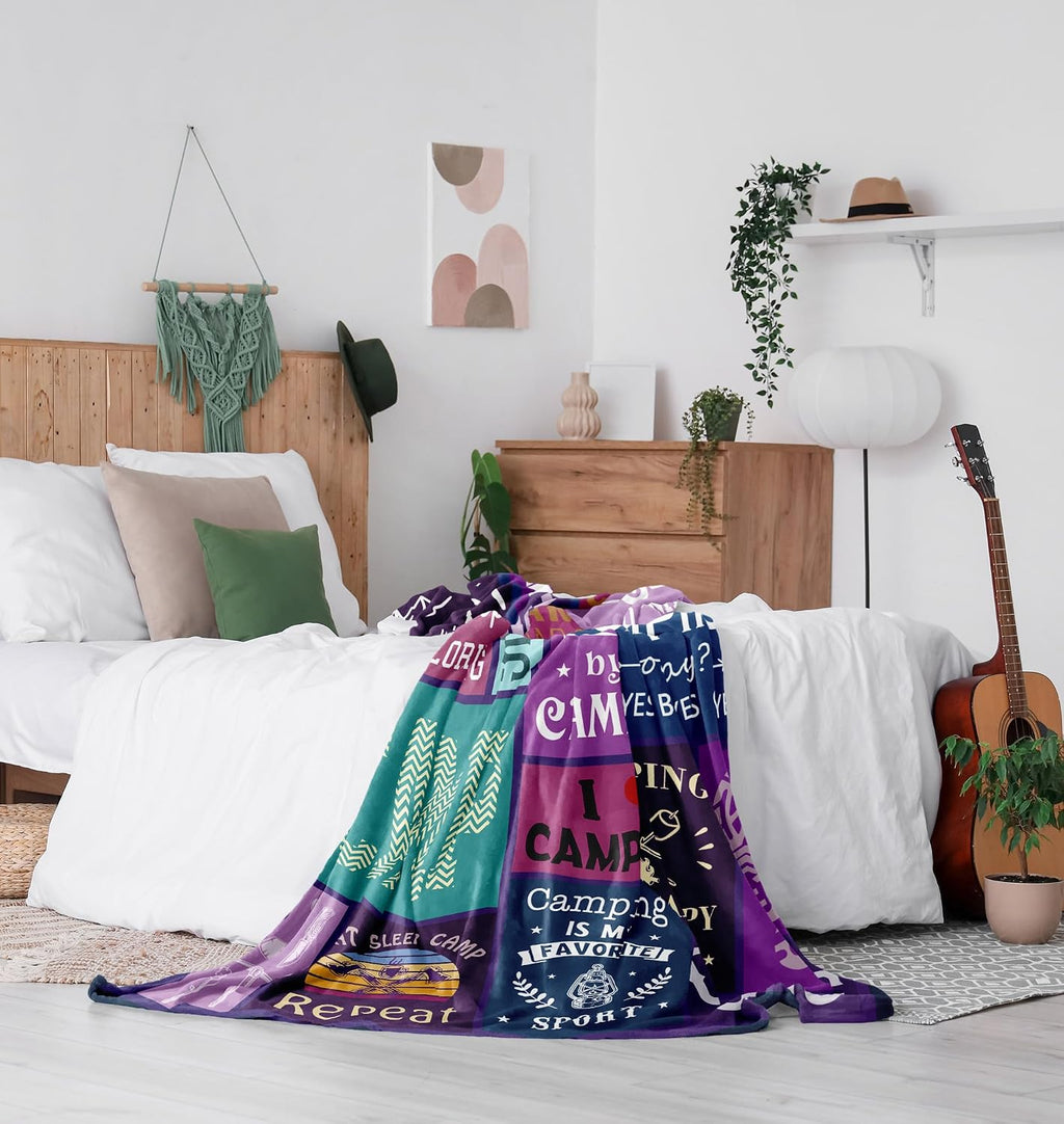 Camping Blanket, Camping Gifts Essentials Throw 60x50in