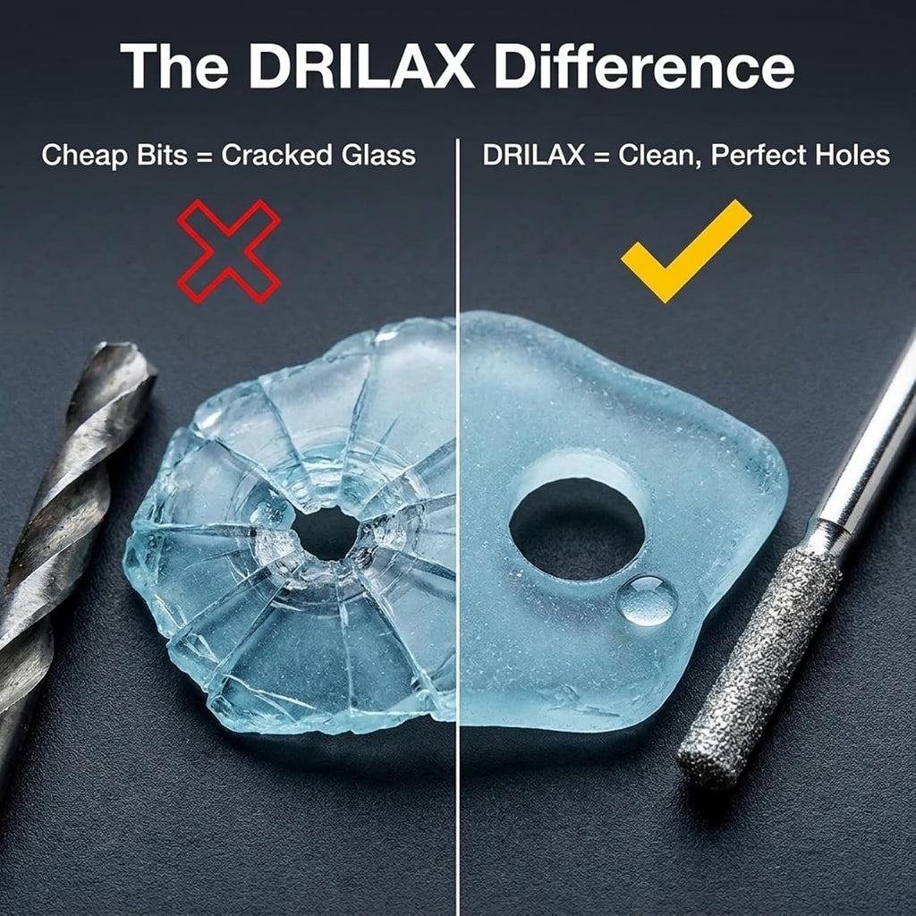 Drilax 30-Pc Diamond Drill Bits for Stone, Glass, Dremel, 1-3mm, 1/8" Shank