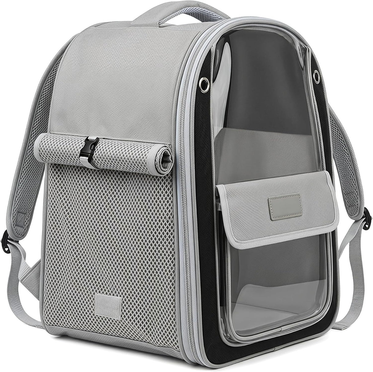 Pet Carrier Backpack for Cats and Small Dogs, Transparent PC Window, Breathable Mesh Sides, Front Pocket, Comfortable Padded Straps