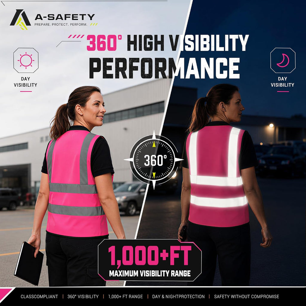 A-SAFETY High Visibility Reflective Safety Vest Customize Logo (XS-8XL)