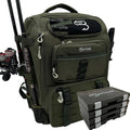 Baitium Fishing Backpack, Tackle Bag With Rod Holders, 40L Capacity With Cooler, Rain Cover, Insulated Pocket, 4 Tackle Trays Included- (Green)