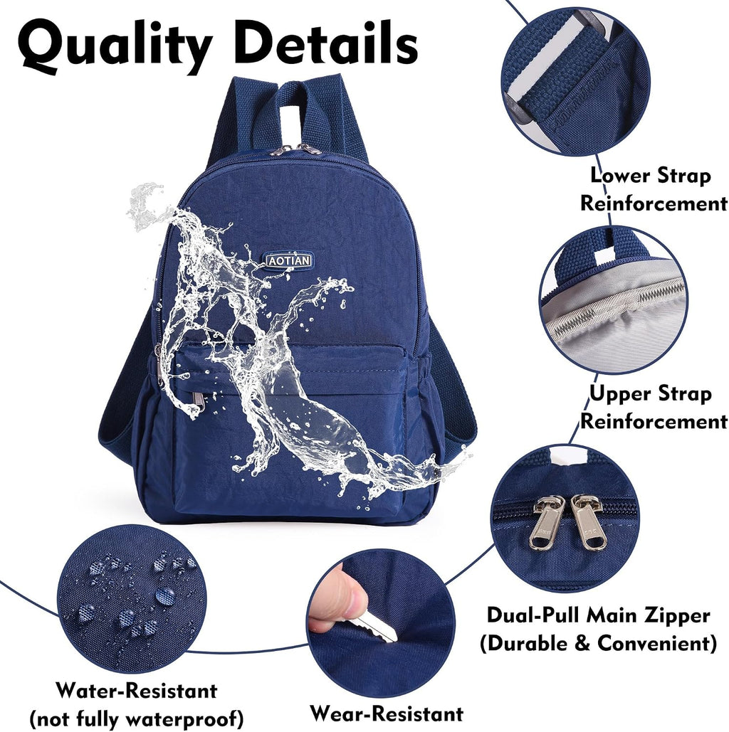 AOTIAN Lightweight Nylon Daypack, Small Hiking Backpack for Women