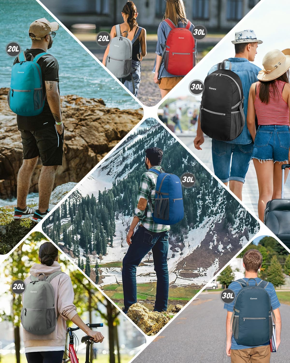 Gonex Packable Daypack Backpack 20L Lightweight Foldable Travel Bag