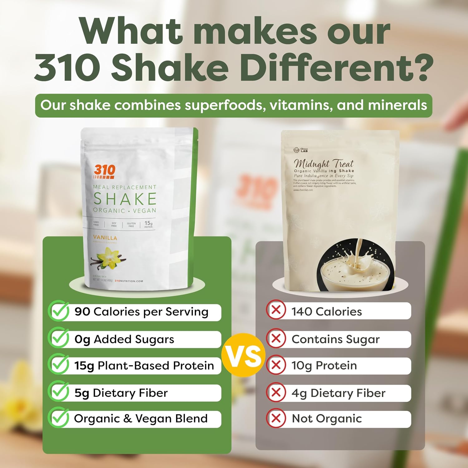 310 Nutrition Organic All-In-One Meal Replacement Shake Powder - Vanilla