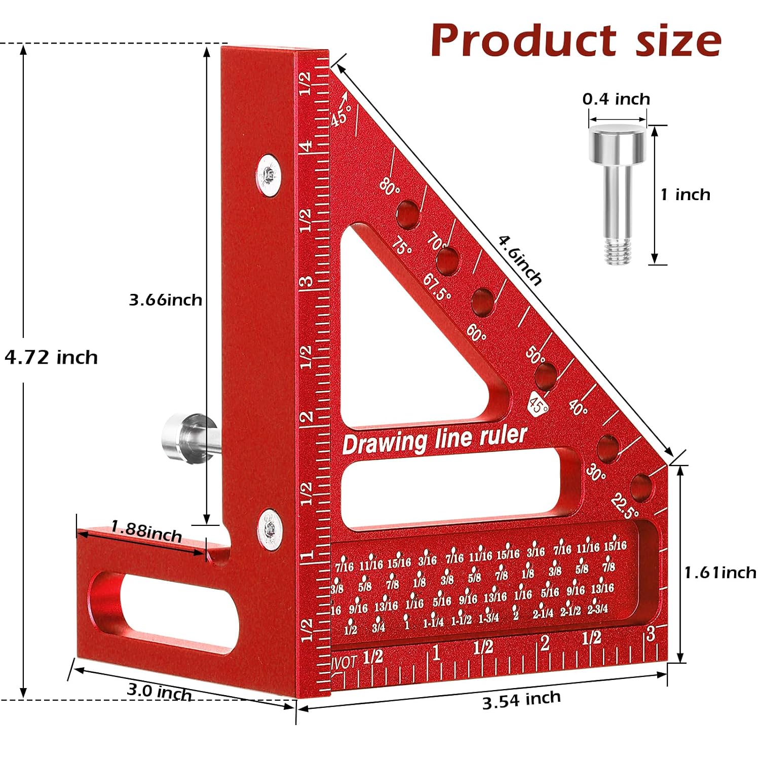 3D Multi-Angle Measuring Ruler -Precision Woodworking 3D Square Protractor