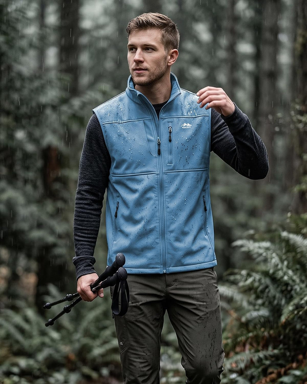 WULFUL Men's Golf Vest Windproof Lightweight Outerwear Sleeveless Jacket