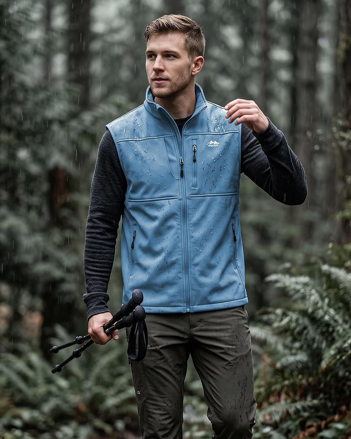 WULFUL Men's Golf Vest Windproof Lightweight Outerwear Sleeveless Jacket
