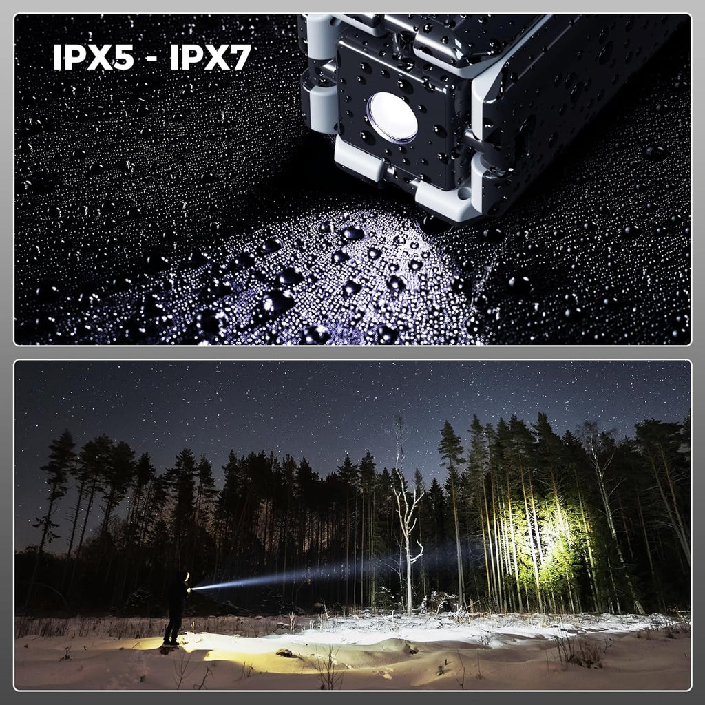 Clemas Telescopic Camping Lights Rechargeable 14000 mAh Led Multifunction Magnetic Lanterns Job Site Lighting Cordless Dimmable Camping Tent Lamp Portable Power Supply 6000LM IPX5 Waterproof
