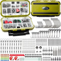 TRUSCEND Complete Fishing Accessories - Tackle Box with Tackle Included, Fishing Hooks, Jig Heads, Sinkers, Weights, Swivels, Snaps, Bobbers, Leaders - Fishing Gear Set for Bass Trout Panfish Walleye