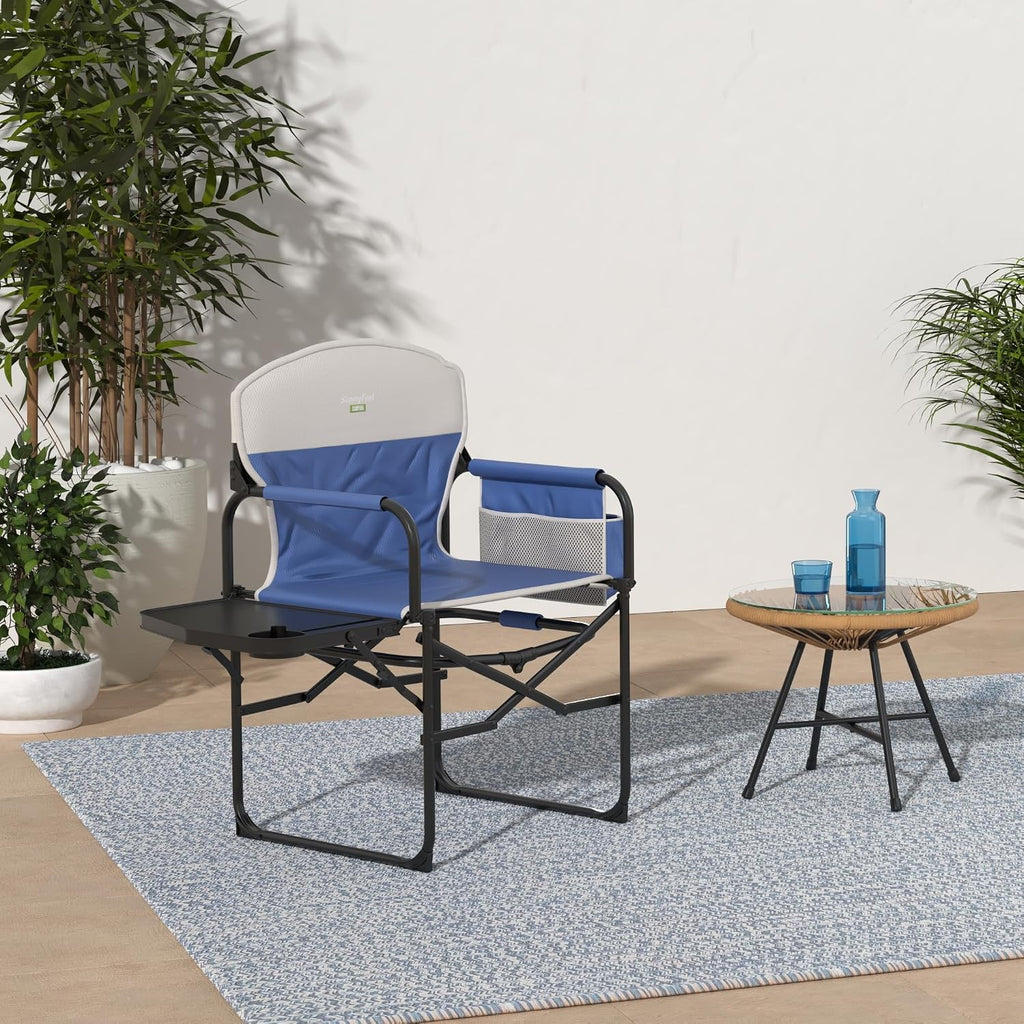 SUNNYFEEL Oversized Directors Camping Chair for Adults with Side Table