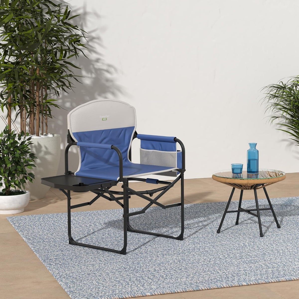 SUNNYFEEL Oversized Directors Camping Chair for Adults with Side Table