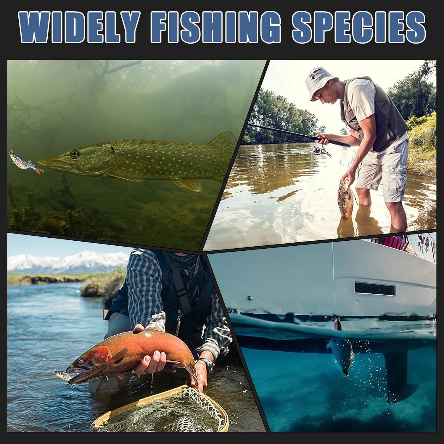 Fishing Lures for Bass Trout Topwater Multi Jointed Swimbaits