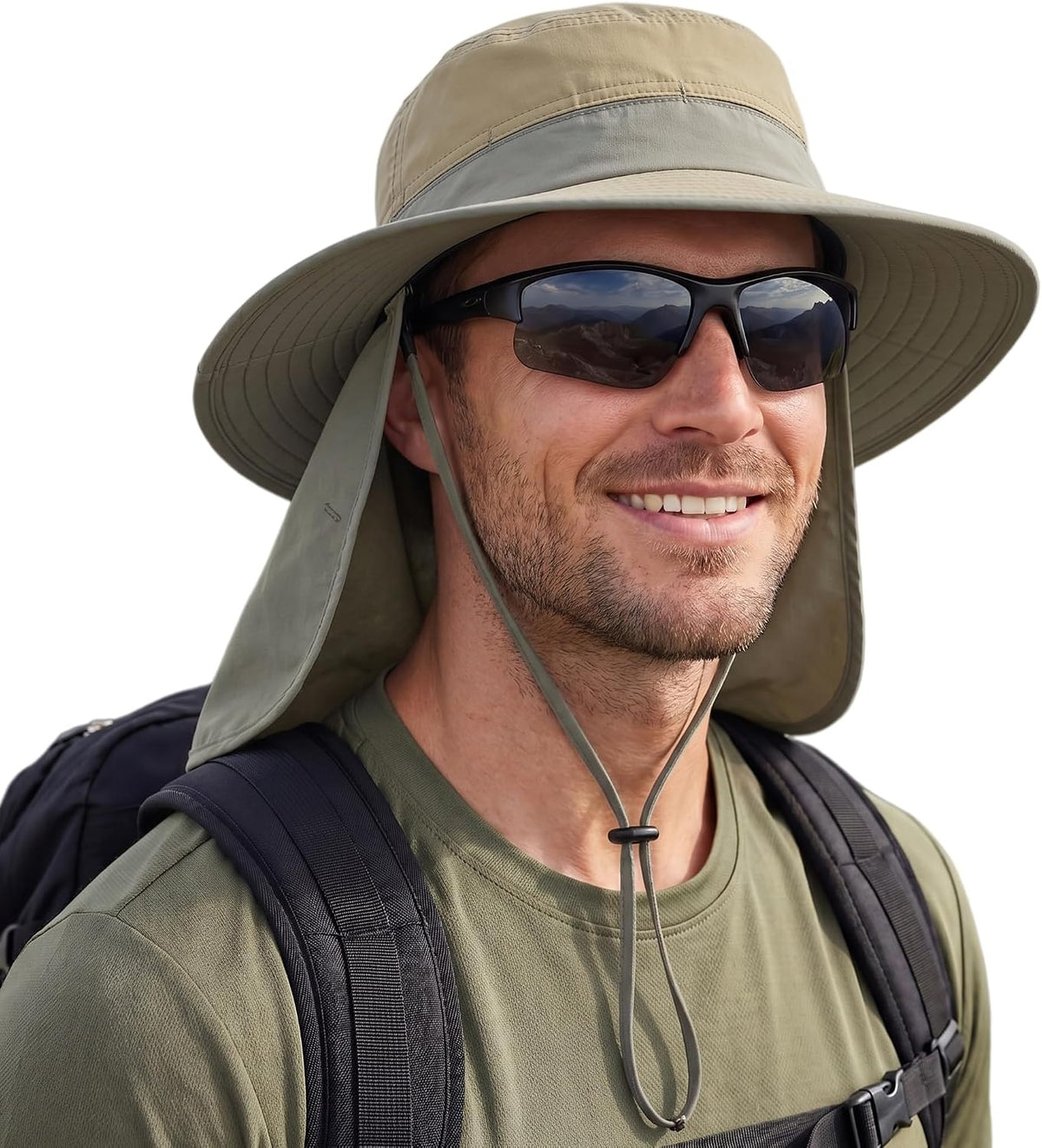 Connectyle Wide Brim Sun Hat for Men Women UPF 50+ Breathable Fishing Hat with Neck Flap Outdoor Hiking Safari Bucket Hats
