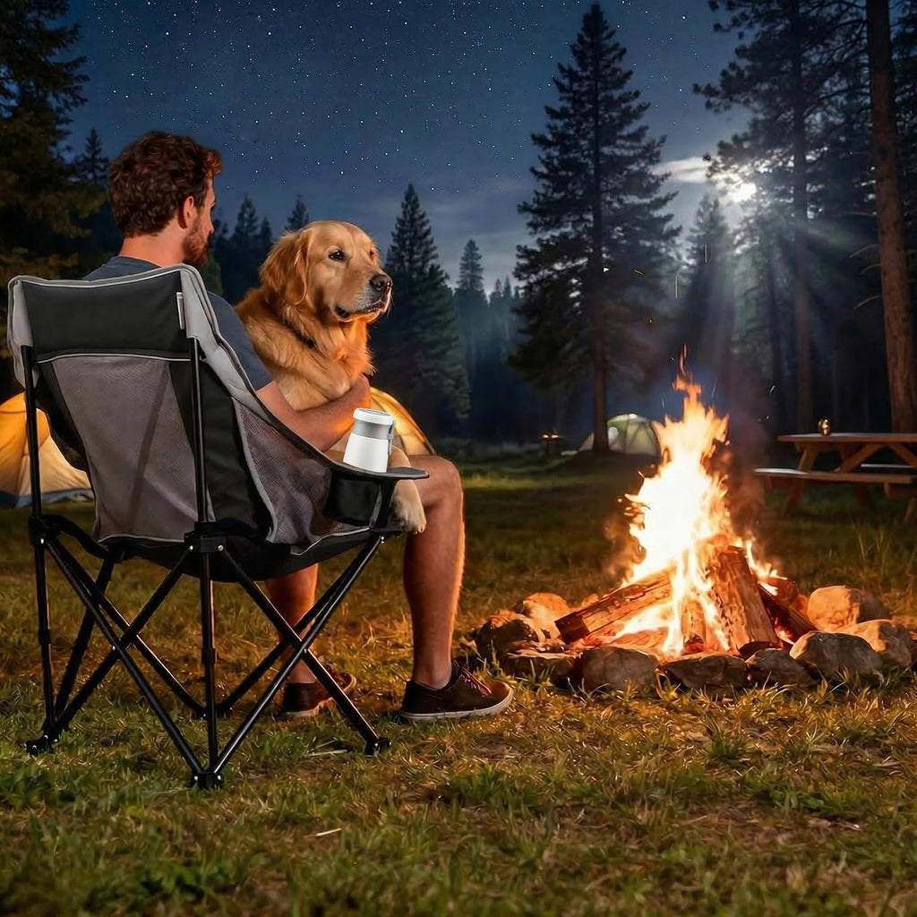 SUNNYFEEL 2 Pack Lightweight Oversized Camping Chairs for Adults, Heavy Duty Portable Folding Chair with Carry Bag, Side Pockets & Cup Holder, Supports 300 lbs, for Tailgating Hiking Picnic Backyard