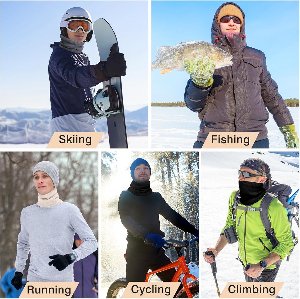 Fivali Winter Neck Warmer Gaiter for Men Women: Thick Windproof Neck Scarf