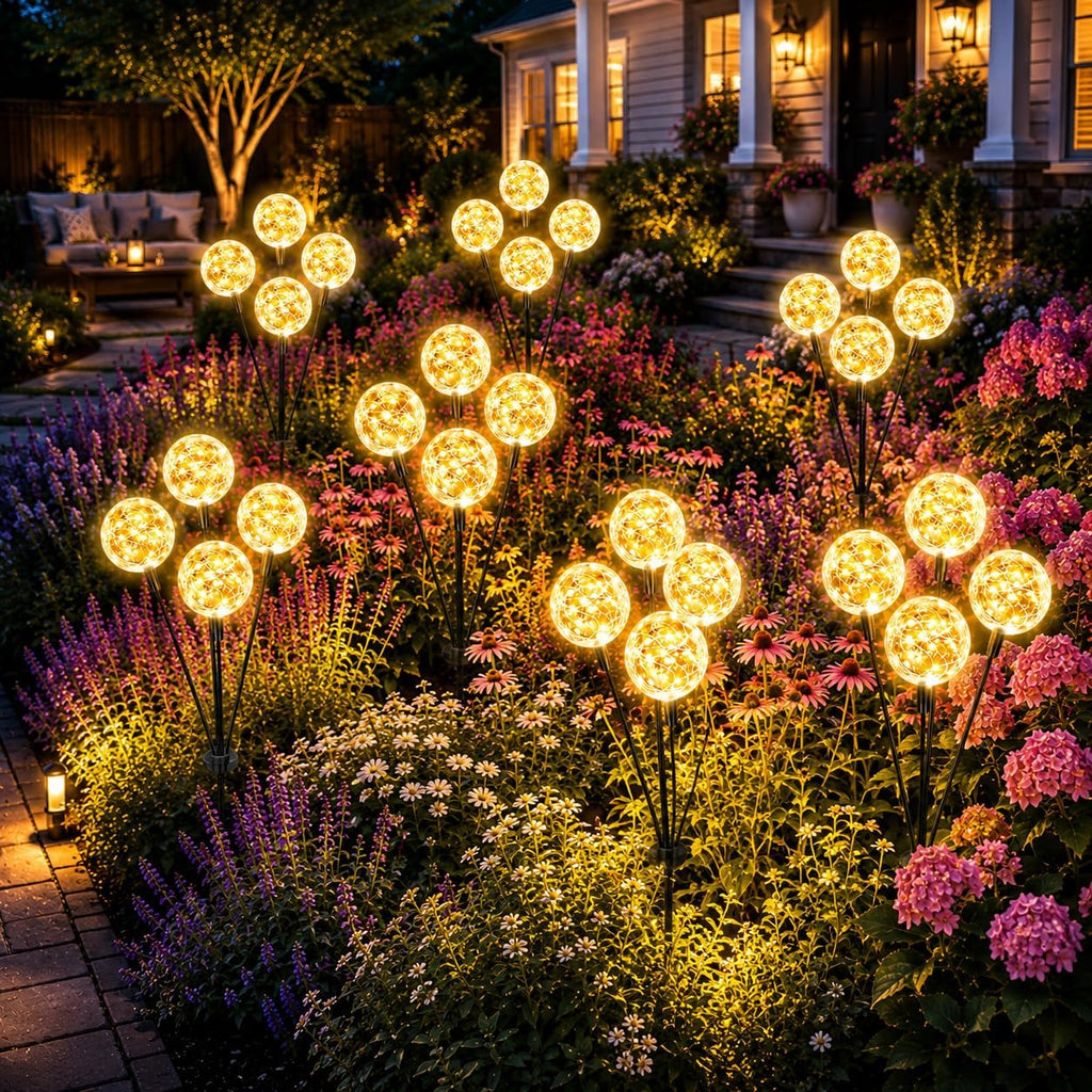 vignuto Solar Lights Outdoor Waterproof 4 Pack of 32 LEDs Garden Patio Firefly Decoration Unique Gifts Women Grandparents