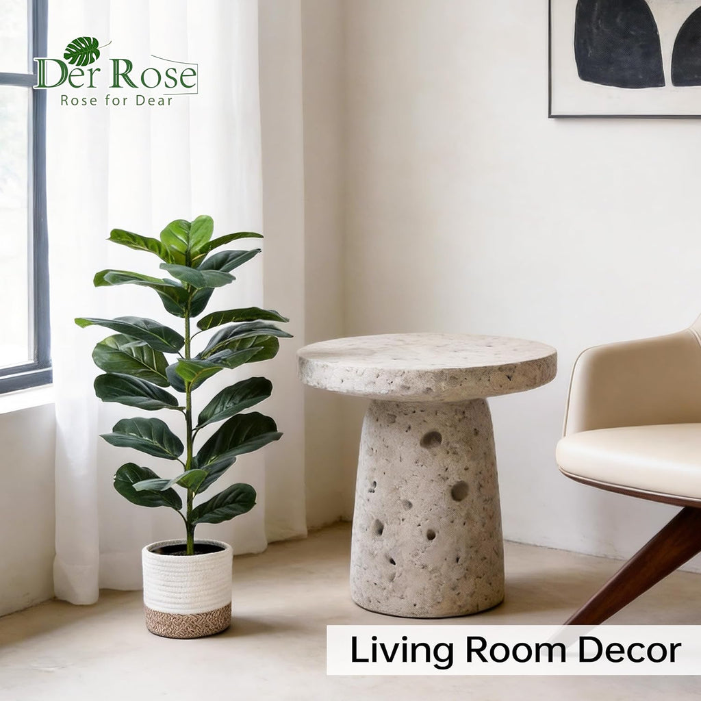 Der Rose 2 Pack 30" Fake Plants, Fiddle Leaf Fig Trees with Woven Baskets