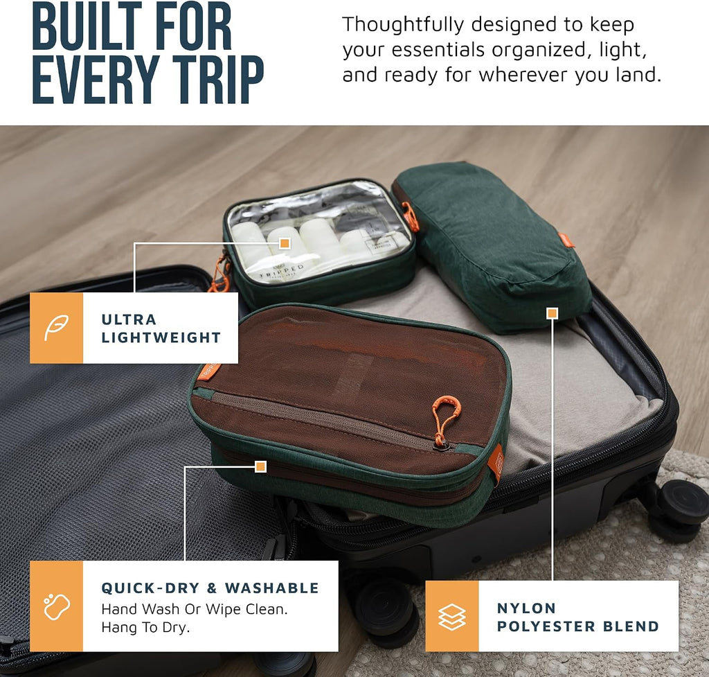 TRIPPED Travel Gear 3-Piece Travel Toiletry Bag Set