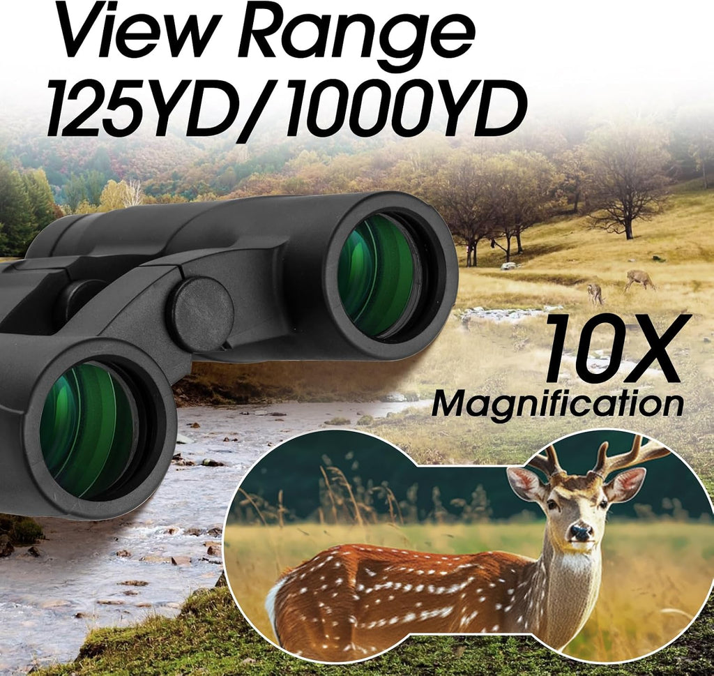 10x25 Binoculars for Kids Mini Pocket Compact Binoculars Waterproof Small Binocular for Bird Watching Travel Stargazing Outdoor Sports Black