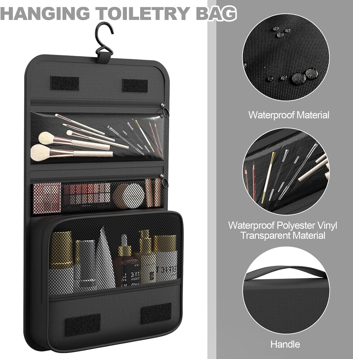 8 Set Packing Cubes for Travel, Suitcase Organizer Bags for Luggage (Black)