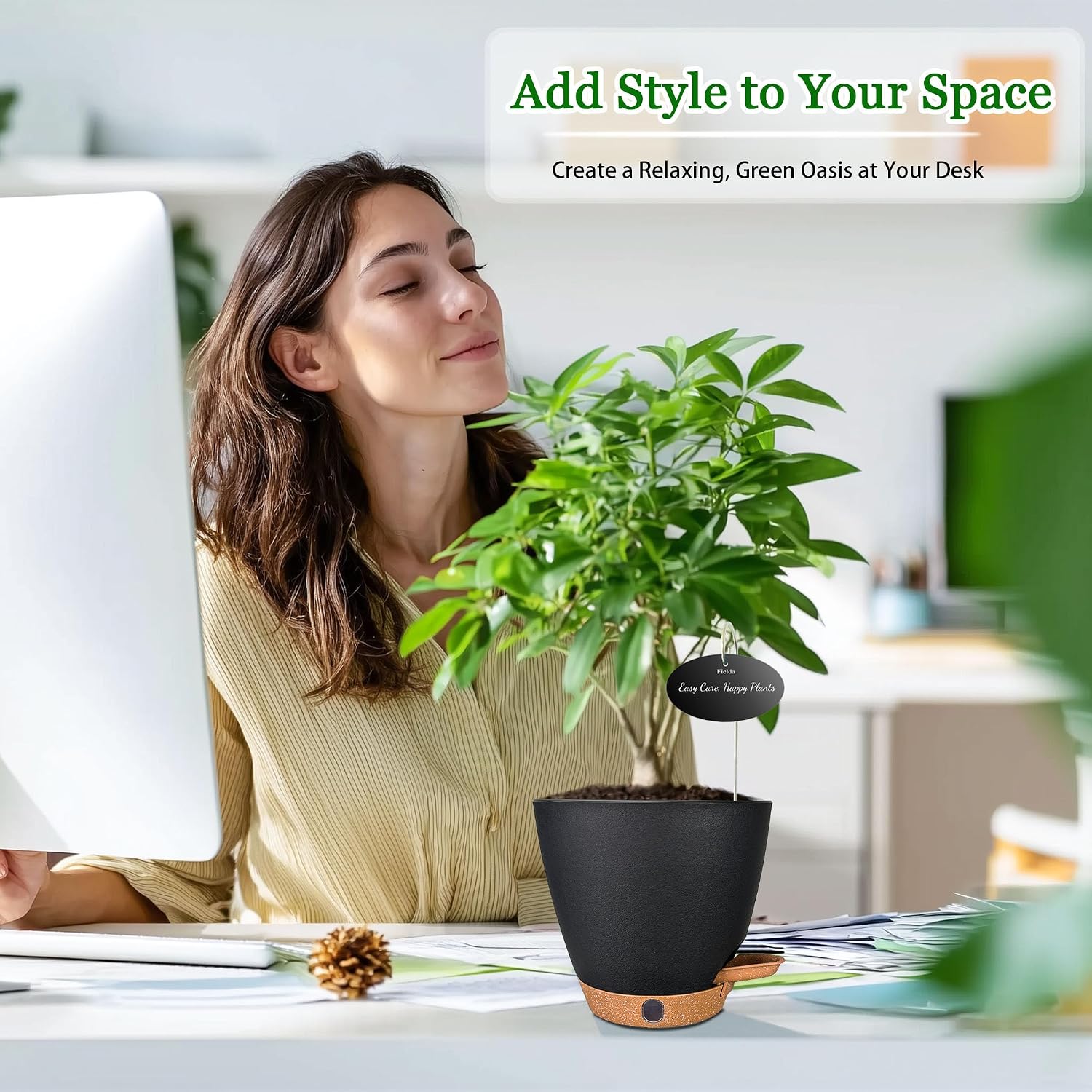 6" Self Watering Pots for Indoor Plants(5-Pack), Small Plastic Planters
