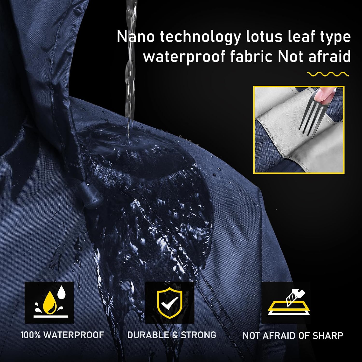 Classic Rain Suits for Men Waterproof Durable Rain Gear with Reflective Strip Rain Jacket Pants for Golf Camping