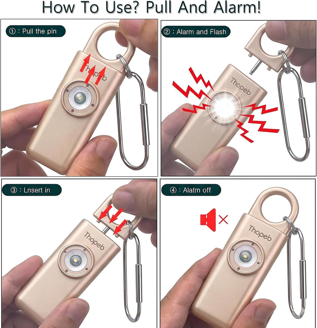 Thopeb Personal Safety Alarm for Women – Upgraded Rechargeable