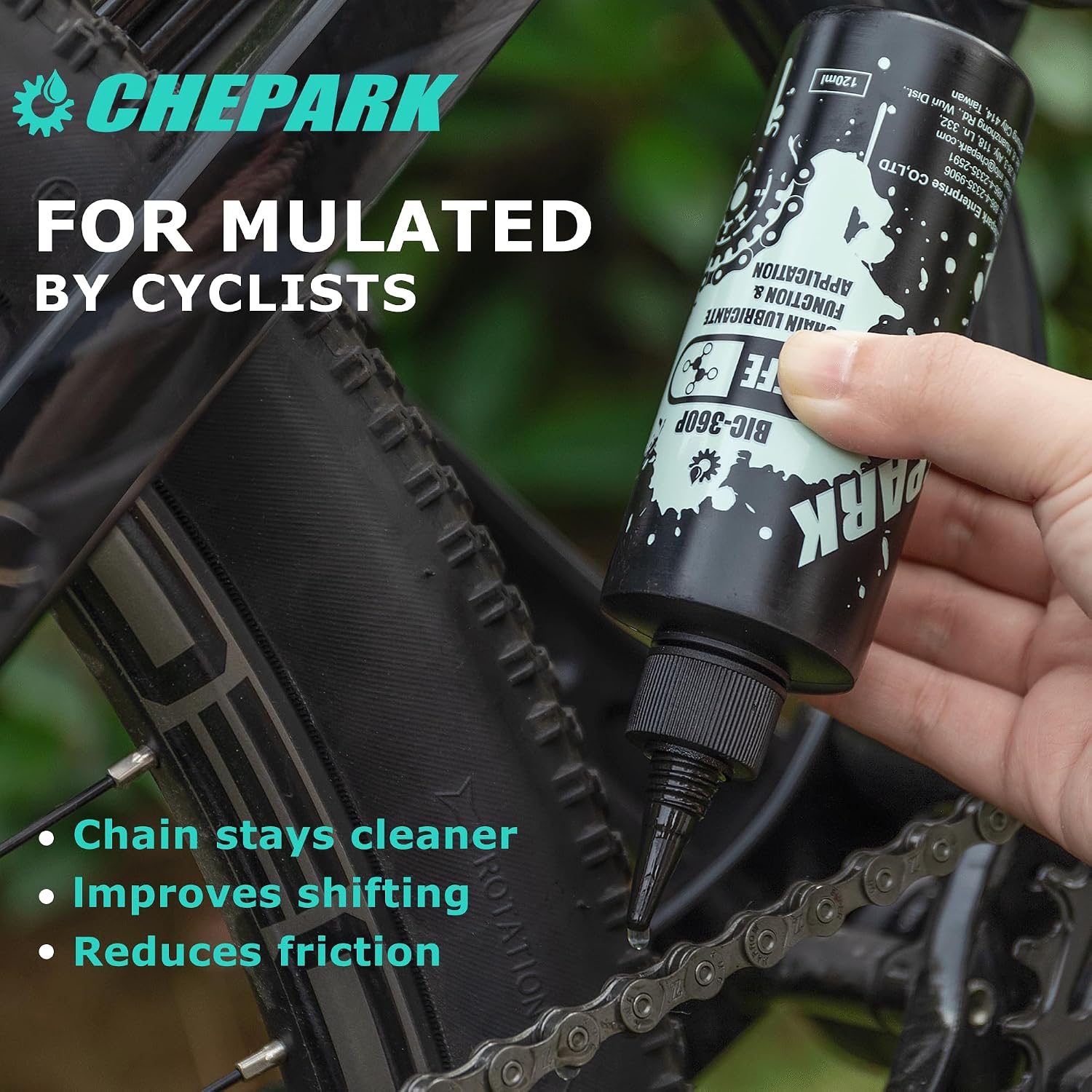 CHEPARK Bike Drivetrain cleaning & lubricating Essentials Kit with Bicycle Degreaser,Bicycle Lubricant Brush Tool- Bicycle Maintenance for Mountain Road Bikes (360P)