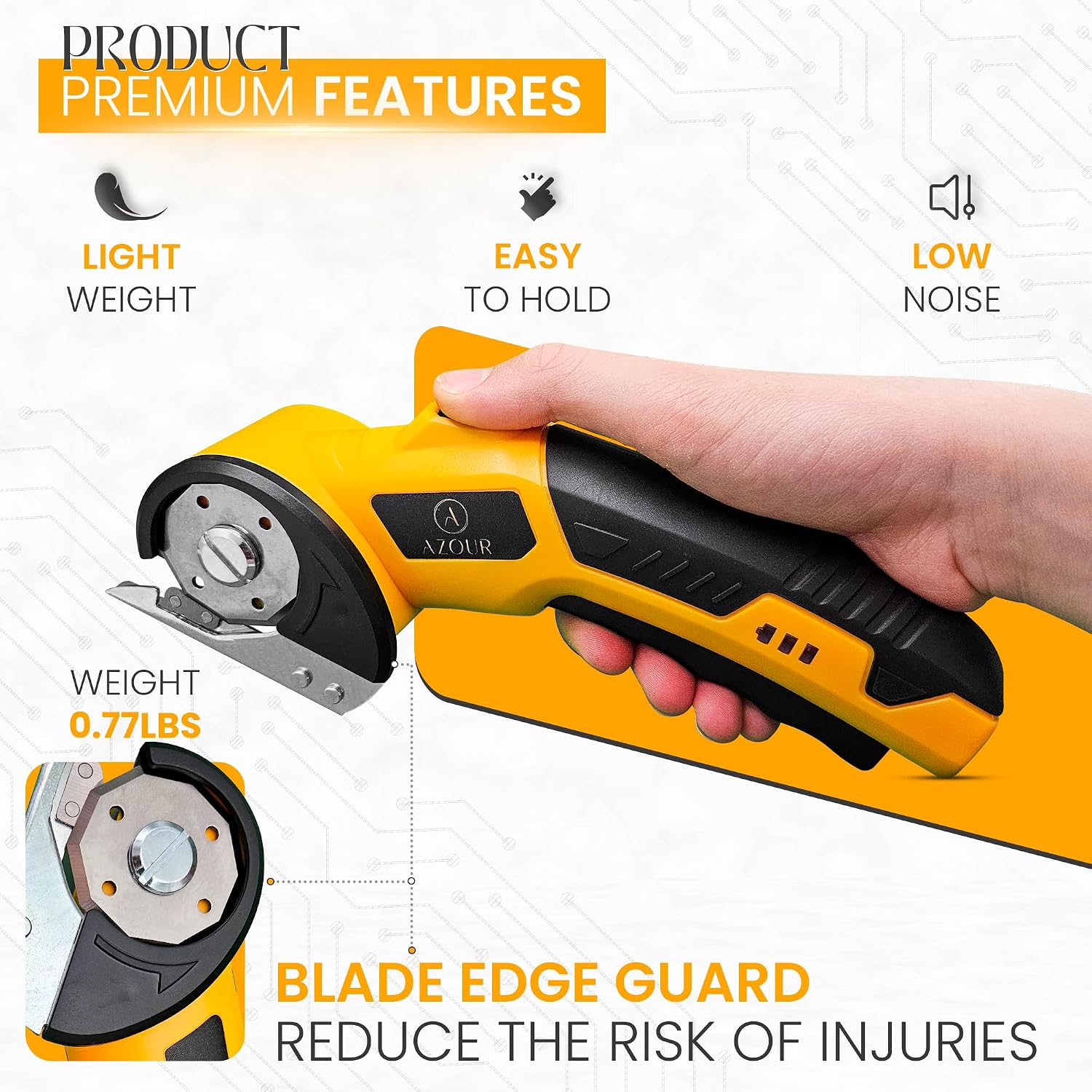Cardboard Box Cutter Tool, Cordless Electric Scissors for Fabric, Box Cutter Electric 4V with Case, Extra Blade, Art Knife, Carving Knife for Carpet, Plastic, and Craft Projects