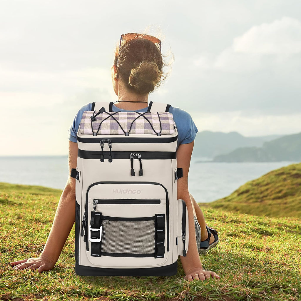 Hulongo Large Waterproof Insulated Cooler Backpack, 30L, 48Cans