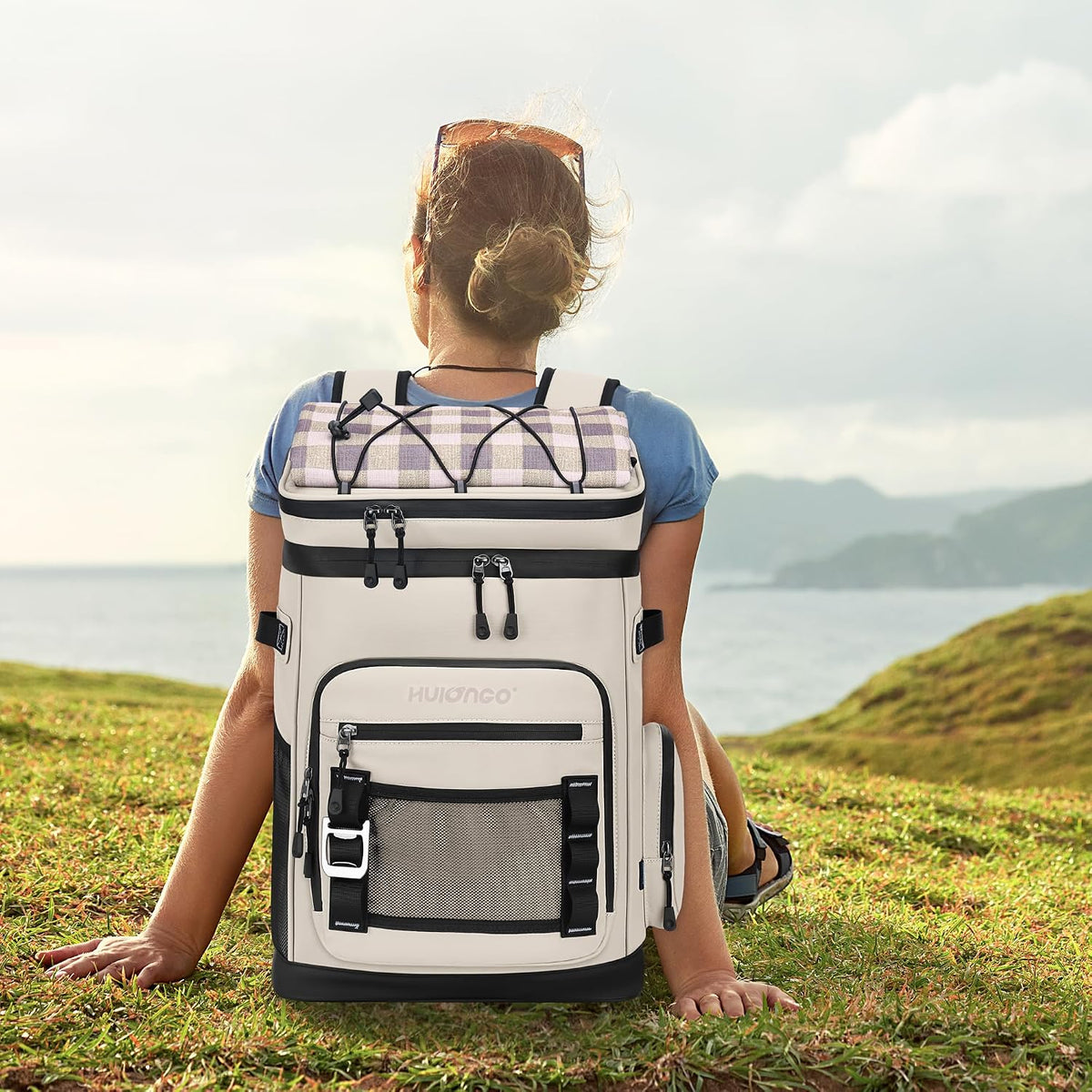 Hulongo Large Waterproof Insulated Cooler Backpack, 30L, 48Cans