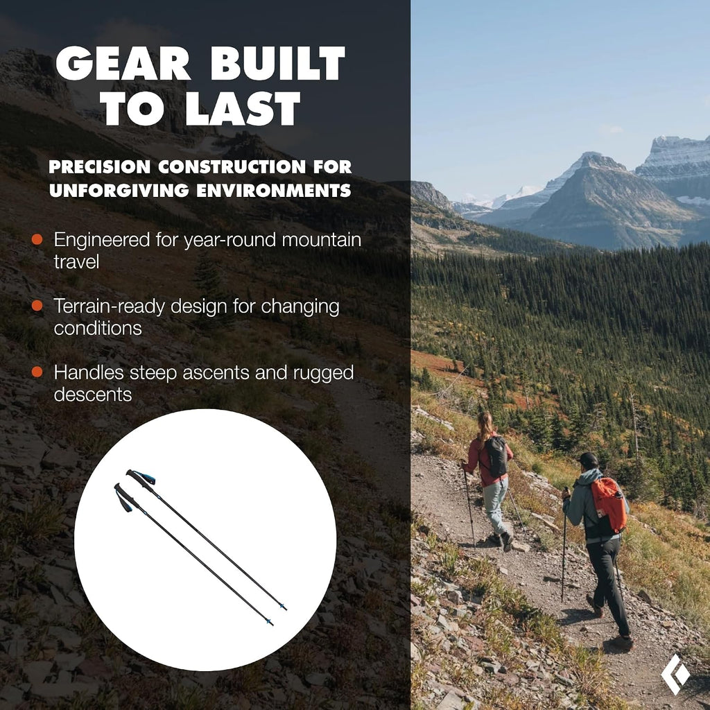 BLACK DIAMOND Distance Z Trekking Poles (Pair), Foldable Z-Pole, Hiking