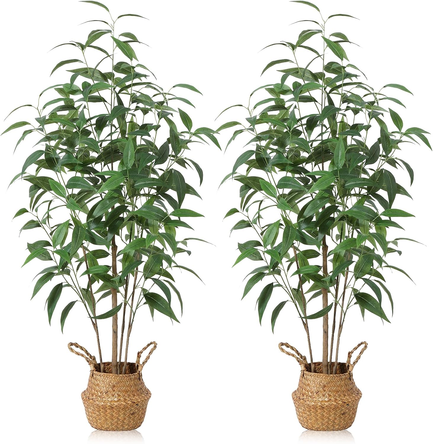 Ferrgoal 4Ft Artificial Eucalyptus Plant with Basket & Silk Leaves