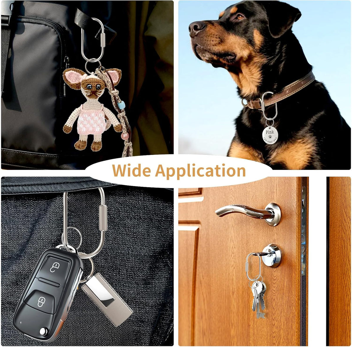 Muitcdo Brass Key Rings Bulk, Key Chain Organizer Holder for Men Women with Secure Screw Locking