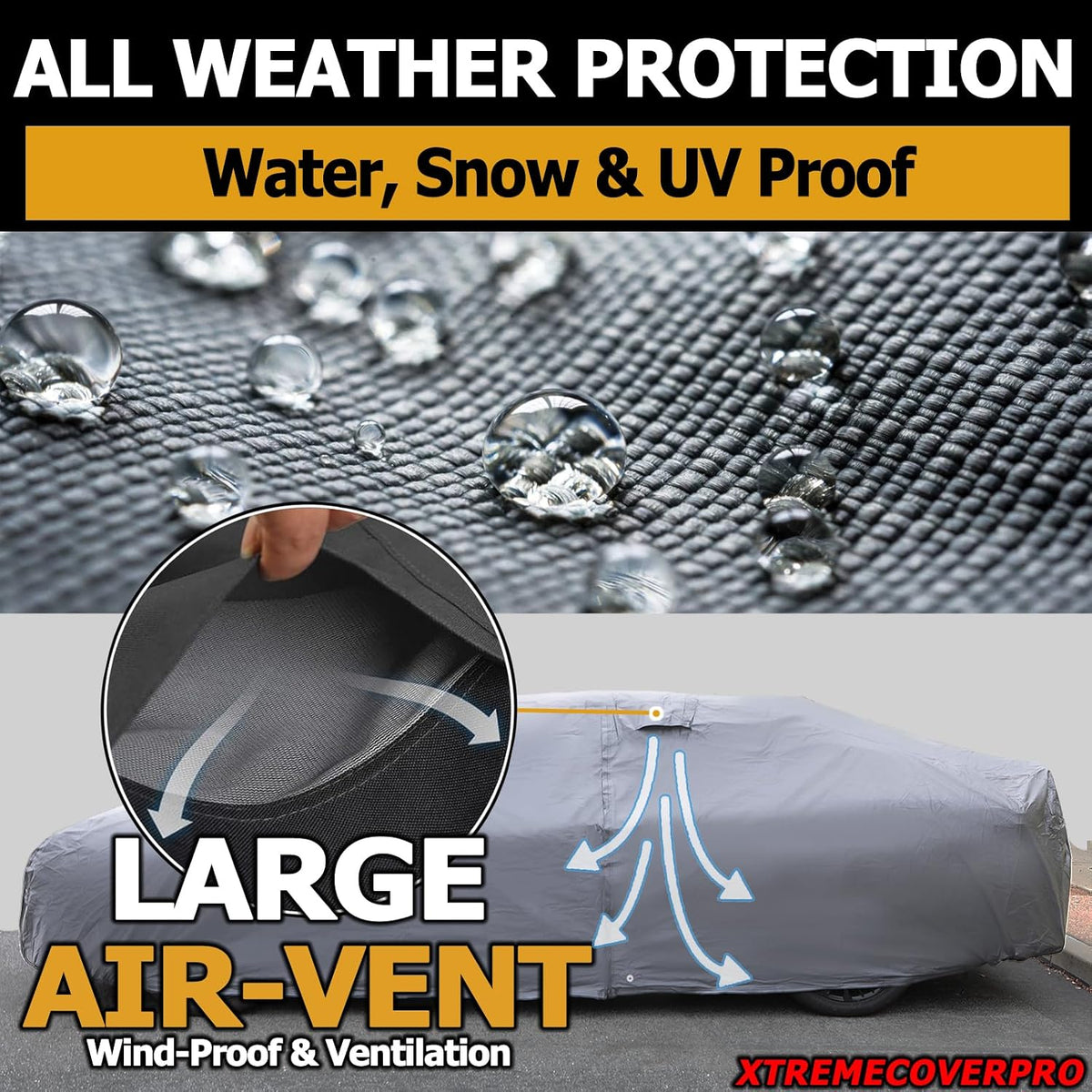 All Weather Waterproof car Cover Good for rain Snow uv Protection dust WRX STi Spoiler Civic Type-R V60 A4 ALLROAD Model Y Gray