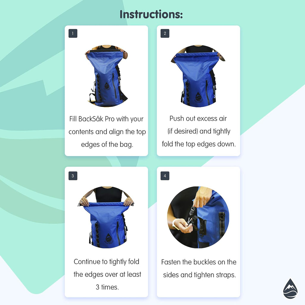 Såk Gear Skog Å Kust BackSåk Pro Waterproof Floating Backpacks with Exterior Airtight Zippered Pocket