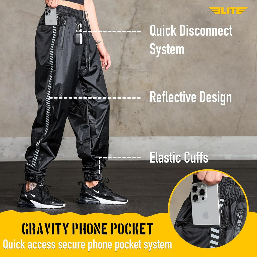 Elite Sports Zip-Up Sauna Suit for Men & Women, Hoodie Sweat Suit Gym MMA