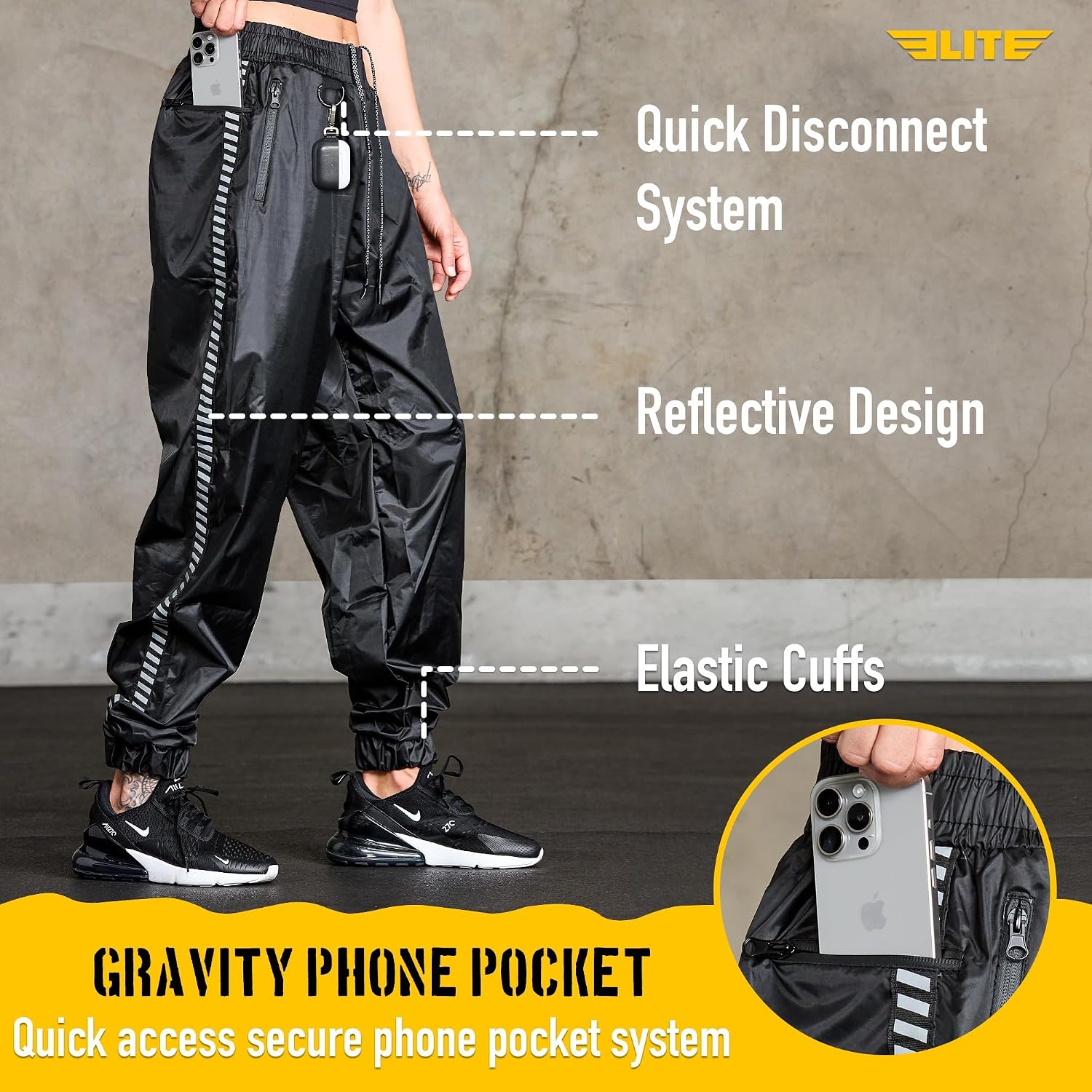Elite Sports Zip-Up Sauna Suit for Men & Women, Hoodie Sweat Suit Gym MMA