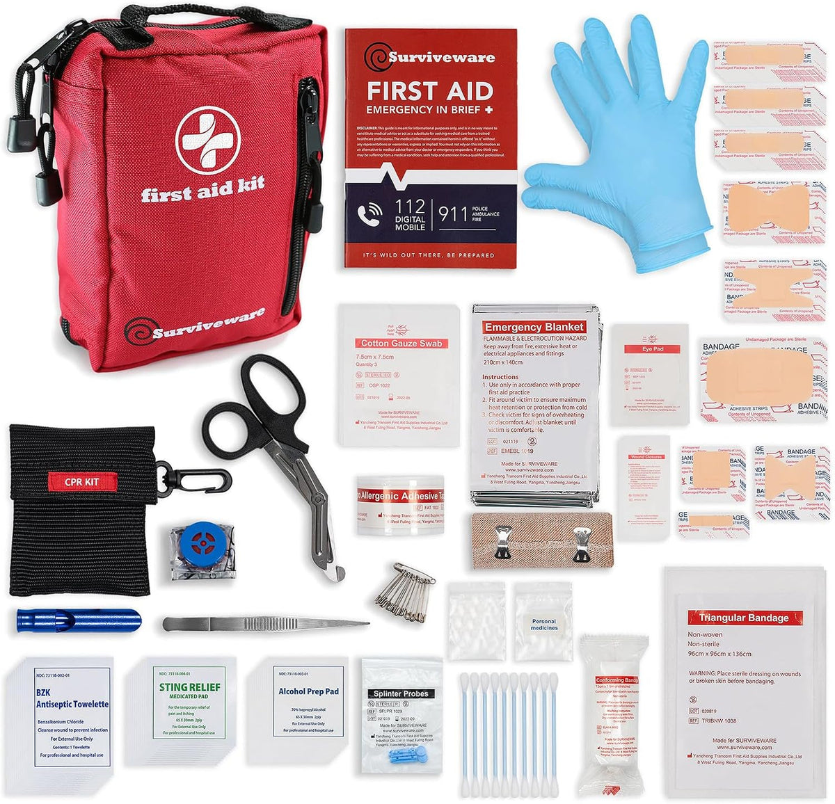 Surviveware Comprehensive Premium Survival First Aid Kit