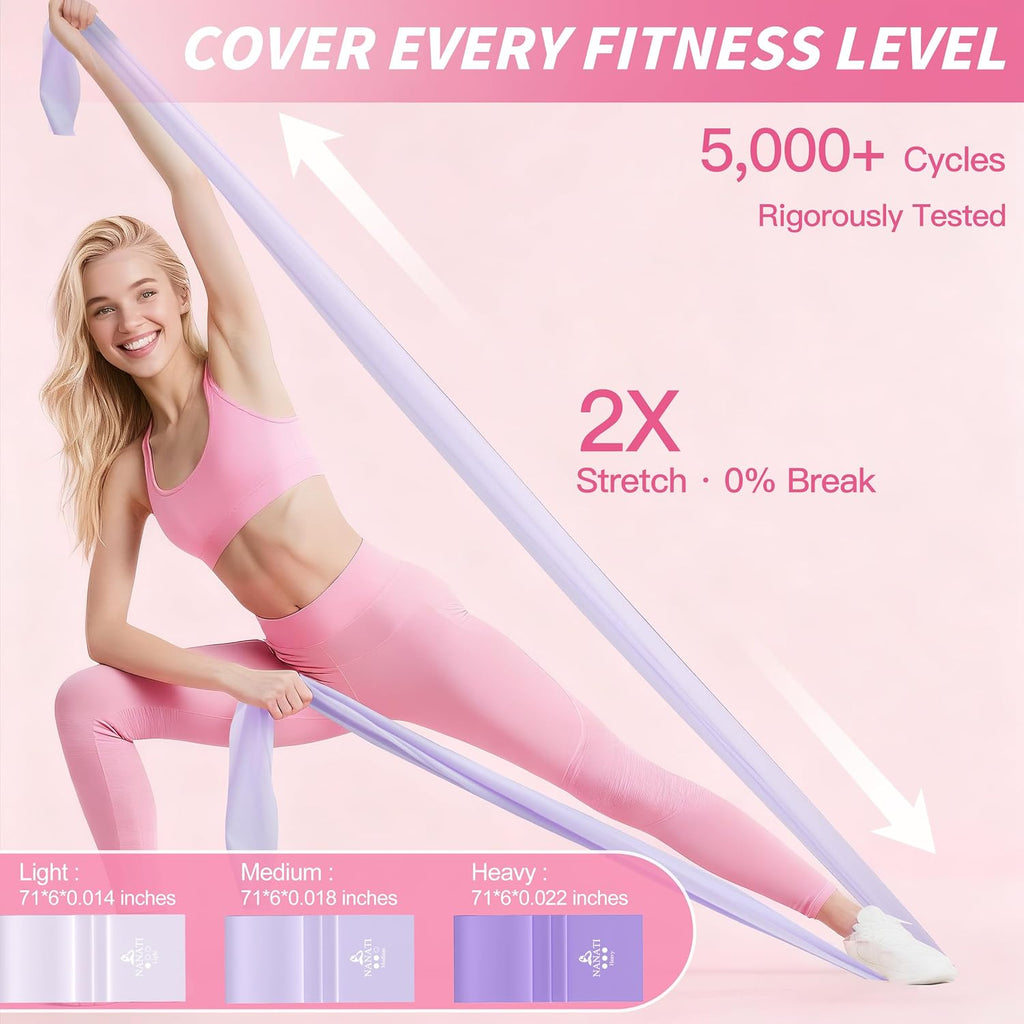 NANATI Pilates Kit, Home Pilates Workout Kit for Women, Pilates Equipment with 14.5"" Pilates Ring and Ball, Resistance Bands, Ankle Weights, Sliders & Grip Socks for Home Workouts