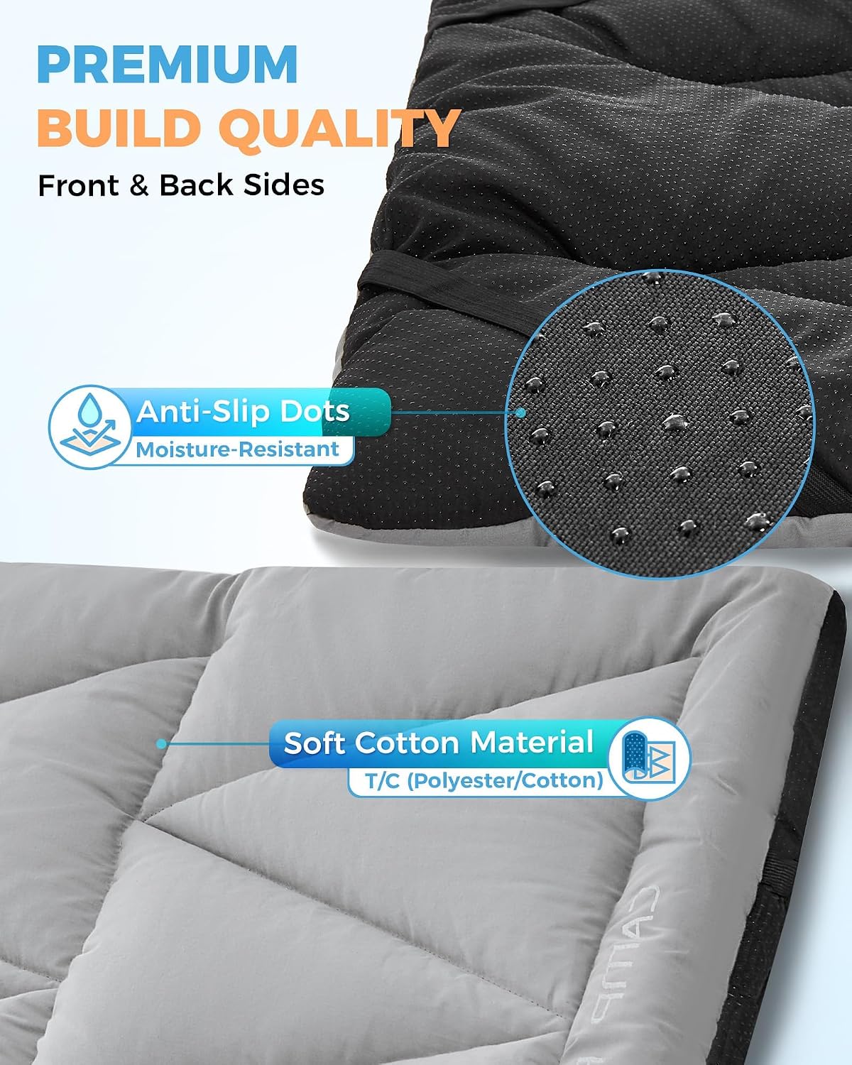 KingCamp Cot Mattress, Soft Non Slip Cot Pad for Camp Cot