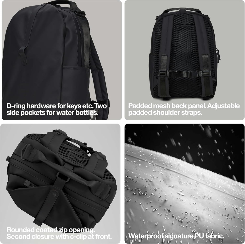 RAINS Clip Front Backpack - Waterproof Slim Travel Laptop Bag, 5.5 Gallon