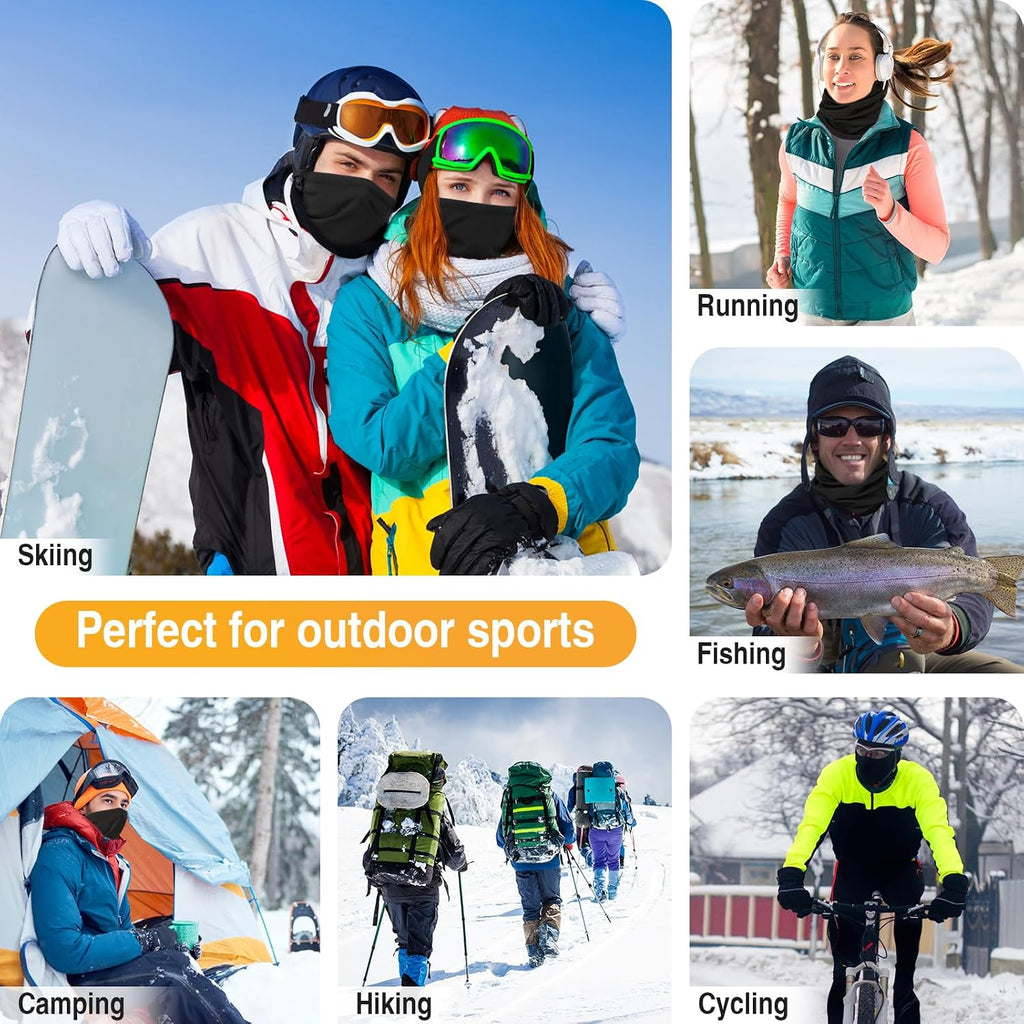 LUOLIIL VOE 2 Pack Winter Neck Gaiter Warmer for Men&Women,Windproof Face Cover Fleece Face Mask Scarf for Cold Weather Sport