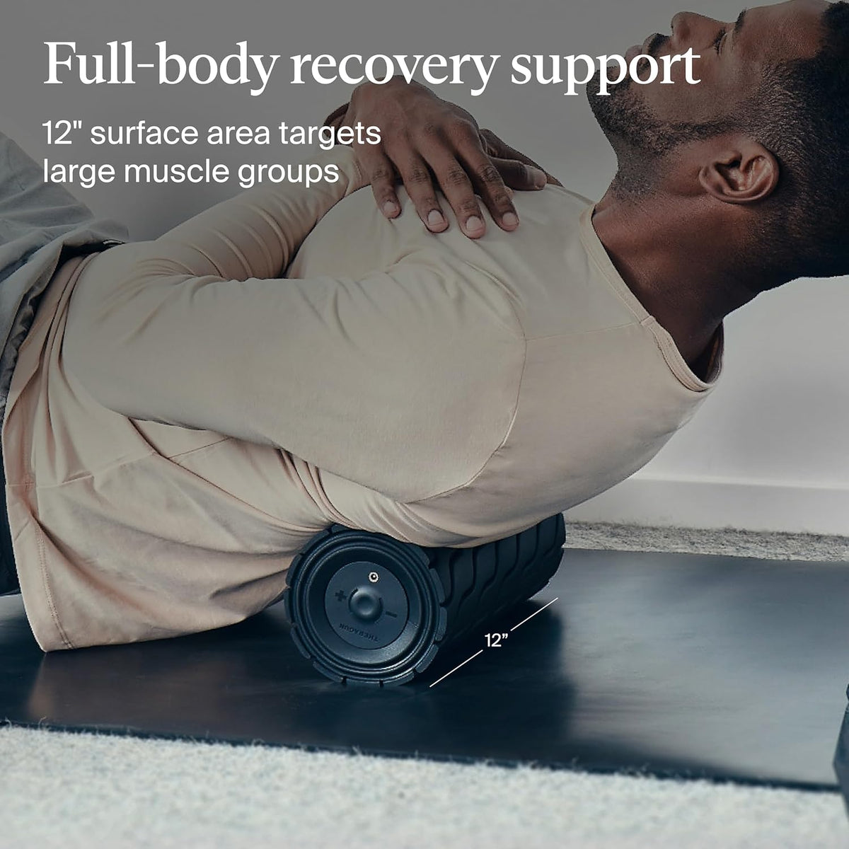 TheraGun Therabody WaveRoller - High Density Foam Roller for Body and Large Muscles. Bluetooth Enabled with 5 Customizable Vibration Frequencies in Therabody App