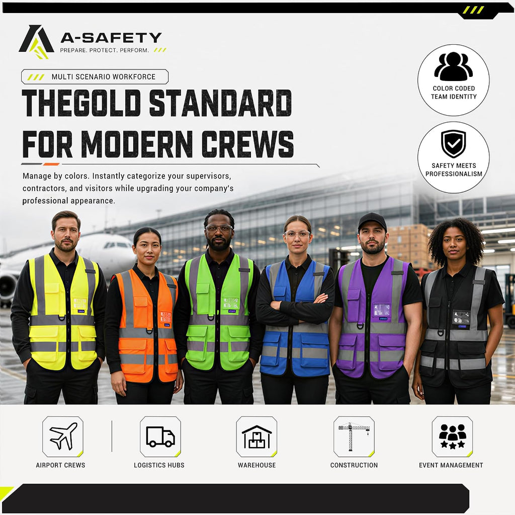 A-SAFETY High Visibility Reflective Safety Vest Customize Logo (XS-8XL)